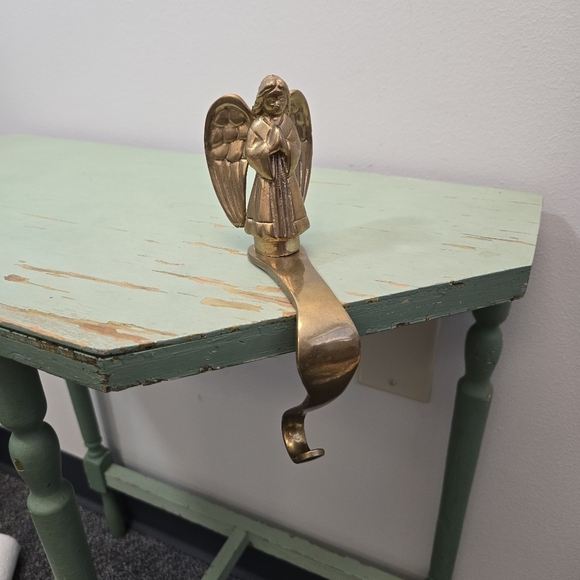 Other - Brass Angel Vintage Christmas Stocking Hanger Holder Hook India
